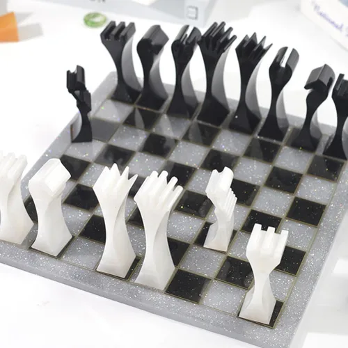 Miniatura 2 de ARTIBETTER Juego de moldes de silicona para piezas de ajedrez, rey y soldado, 2 piezas de 8.03 x 5.27 x 1.10 pulgadas, flexible, reutilizable