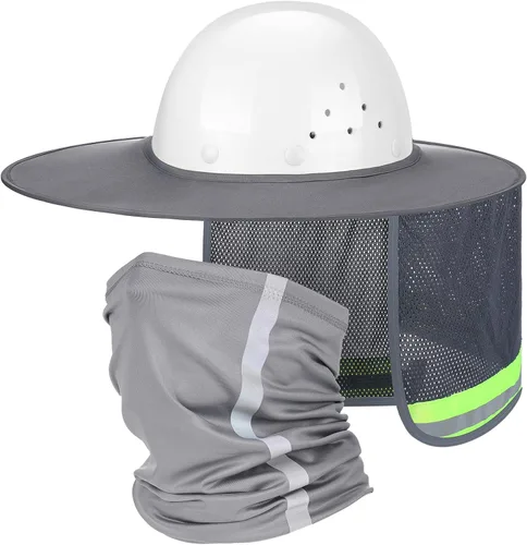 SATINIOR 2 unidades de casco de protección solar para el cuello, alta visibilidad, malla de ala completa, protección solar y polaina para el cuello,