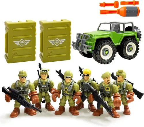 Miniatura 9 de Figuras de acción de soldados, juguetes de soldados para niños de 4 a 7 años, juego de soldados de juguete de acción con armas, juego de soldados