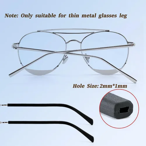 Miniatura 4 de Patillas de repuesto para gafas, antideslizantes y largas de silicona para lentes de metal fino
