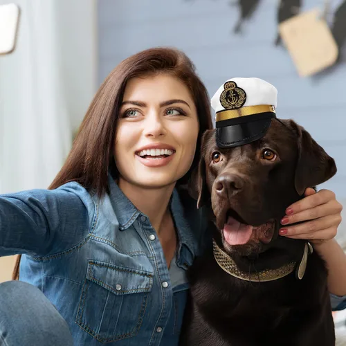 Miniatura 7 de Gorro ajustable de poliéster para perros pequeños y gatos, accesorio para fotos
