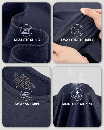 Miniatura 4 de WEERTI Ropa interior térmica para hombre, capa base de tela polar con forro polar