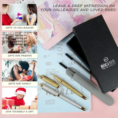 Miniatura 7 de Bolígrafos de tinta líquida Rollerball, el mejor set de regalo de bolígrafo de bola de lujo para hombres y mujeres, bolígrafo recargable de tinta