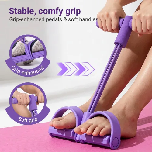 Miniatura 4 de Bandas de resistencia de pedal con asas, nueva banda de resistencia elástica multifunción para yoga, bandas de resistencia de pedal de goma natural