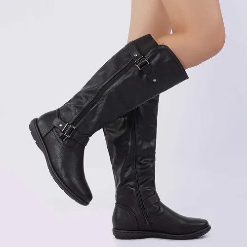 Miniatura 6 de DREAM PAIRS - Botas de invierno altas hasta la rodilla con forro de piel sintética para mujer