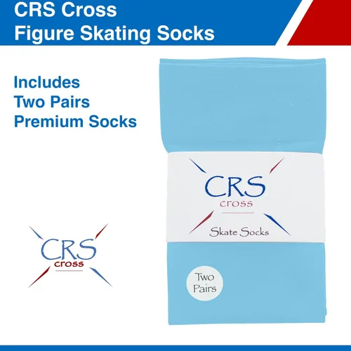 Miniatura 4 de CRS Cross Calcetines de patinaje artístico 2 pares de medias altas hasta la rodilla para patines de hielo calcetines de patinaje con pies medias