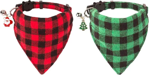 Miniatura 11 de ADOGGYGO Collares de gato con bandera americana separables con bandana extraíble, collar de bandana ajustable del 4 de julio para gatos y gatitos