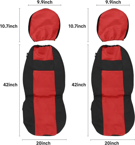 Miniatura 8 de VarCozy Fundas de Asientos de Automóvil Juego Completo, Fundas de Asientos de Banco Dividido Delantero y Trasero de Tela Transpirable