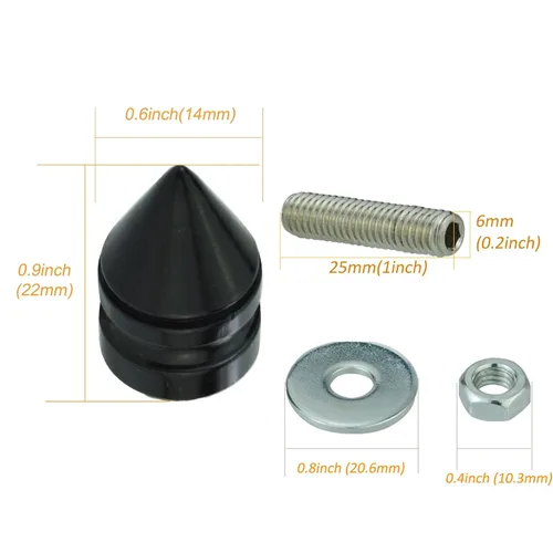 Miniatura 2 de Tornillos de punta para placa de matrícula, tornillo de etiqueta de automóvil, kit de tuercas de fijación de marco de motocicleta, apto para Negro