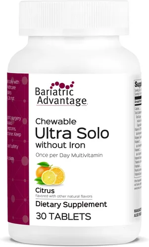 Bariatric Advantage - Masticable Ultra Solo Sin Hierro - Cítricos - 30 Tabletas (Paquete de 1)
