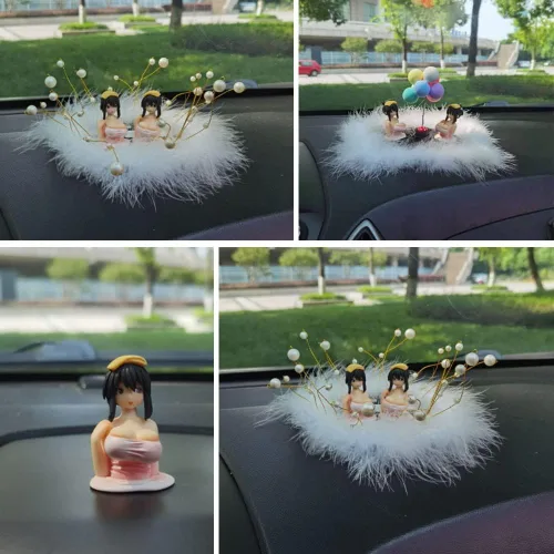 Miniatura 3 de 2 adornos para agitar, decoración de tablero de automóvil Shake Shake Girl, muñeca de juego de mareas, figura de acción sexy Kawaii de belleza