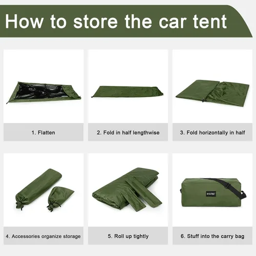 Miniatura 7 de G4Free Toldo Refugio Solar para Automóvil con Mosquitera, Carpa Portátil para SUV Toldo de Sombra para Puerta Trasera para Camping al Aire Libre