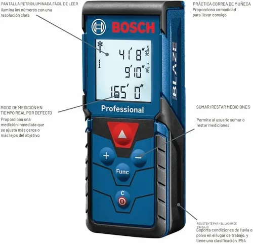 Miniatura 2 de Bosch Medidor láser GLM165-40 Blaze™ Pro de 165 pies