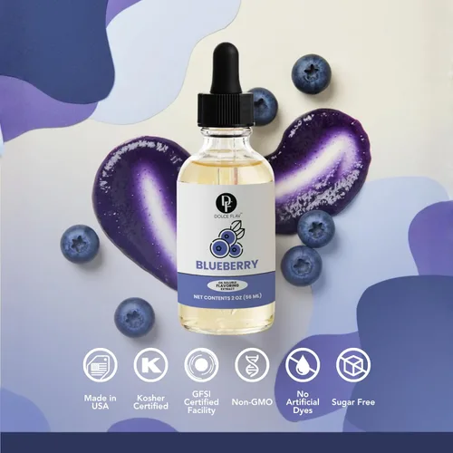 Miniatura 5 de Dolce Flav Extracto de Arándano – 2 Onzas Kosher Soluble en Aceite, Sin Azúcar, Saborizante Concentrado de Arándanos Maduros para Repostería