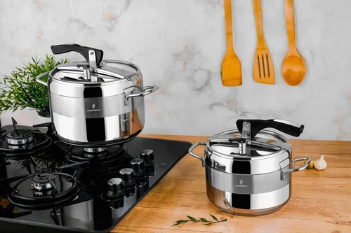 Miniatura 3 de Olla a presión de acero inoxidable, Olla a presión, Sartén de acero inoxidable, Bota a presión, Olla de cocina, Acero inoxidable 18/10, Base de 8L US