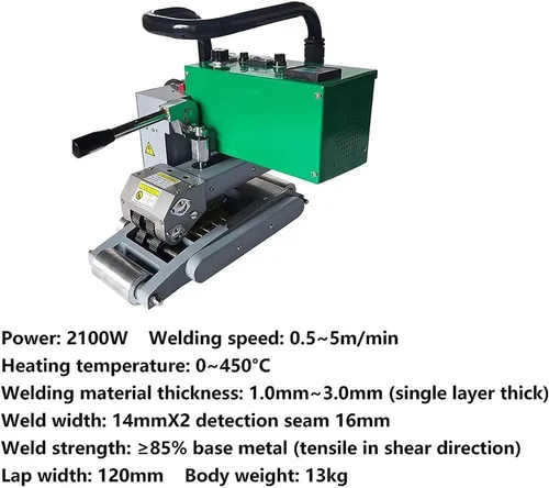 Miniatura 8 de Máquina de soldadura de geomembrana HDPE automática 2100W soldador de cuña caliente, kit de herramientas de soldadura de cuña caliente, herramienta