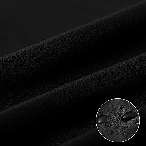 Miniatura 2 de EIVMAX Juego de 2 fundas elásticas impermeables de piel sintética para reposabrazos para sillas y sofás, fundas para sillón reclinable, Negro