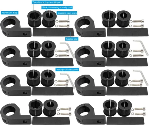 Miniatura 2 de Kit de soporte de montaje de aluminio para motocicleta, abrazadera de tubo, 8 piezas, 0.75 pulgadas, 1 pulgada, 1.25 pulgadas, barra antivuelco