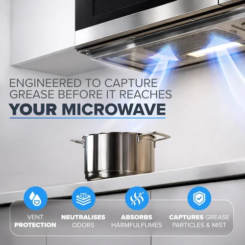 Miniatura 3 de Filtro de grasa para microondas compatible con microondas Whirlpool y GE, paquete de 2 unidades de aproximadamente 13 x 6 pulgadas