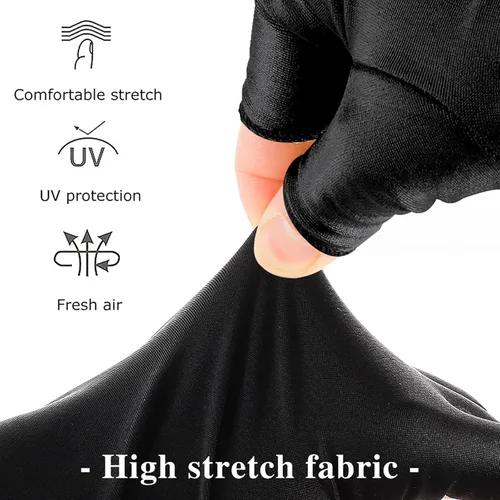 Miniatura 3 de Pimoys Guantes UV para manicura de gel UPF50+ Guantes de protección solar sin dedos para lámpara de uñas de gel, guantes de conducción para mujeres