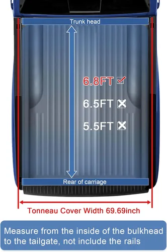 Miniatura 7 de JDMSPEED Cubierta rígida de triple pliegue de 6.8 pies (81.6 pulgadas) para caja de camioneta compatible con F-250 F-350 Super Duty 1999-2023, Suave