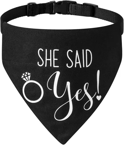 Miniatura 16 de El mejor collar de bandana de boda para perro, bandana de compromiso ajustable para mascotas con hebilla de liberación rápida y anillo en D