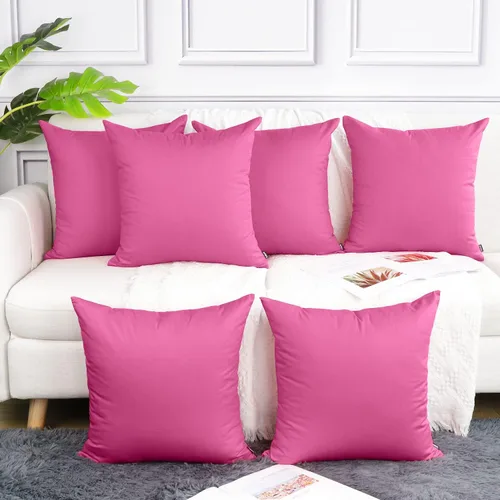 Miniatura 21 de Coddsmz Paquete de 6 fundas de almohada decorativas 100% algodón, fundas de cojín cuadradas de Navidad sólidas para el hogar, cama, sofá, día