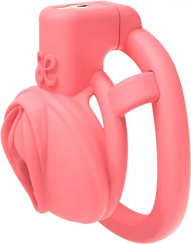 Lock Love Dispositivos de castidad masculina, jaula para pene mariquita, jaula de pene de virginidad plana, impresa en 3D, ligera, rosa, realista,