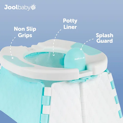Miniatura 4 de Jool Baby Silla portátil de entrenamiento para ir al baño con bolsa de viaje y 30 forros, plegable, para uso en interiores y exteriores, camping