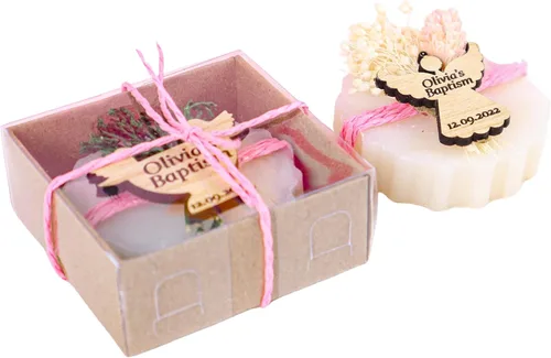 Miniatura 19 de Paquete de 10 decoraciones para baby shower de Happy Times Favors, regalos para baby shower, jabón mini vegano personalizado hecho a mano con aroma