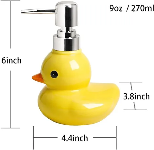 Miniatura 2 de Dispensador de jabón de pato de cerámica con bomba de botella de jabón o botella de loción, 9 onzas