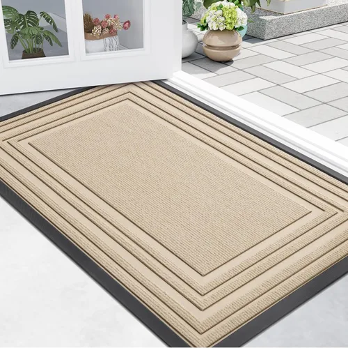 Miniatura 15 de Buganda Tapete para Puerta Delantera Entrada Interior y Exterior, Tapetes de Goma Natural Antideslizantes, Fácil de Limpiar, Perfil Bajo, Atrapa