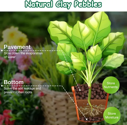 Miniatura 4 de Jabrand 2LB de piedras de arcilla LECA para plantas, piedras de arcilla expandida orgánica de 4mm-16mm para suministros de hidroponía, acuaponía