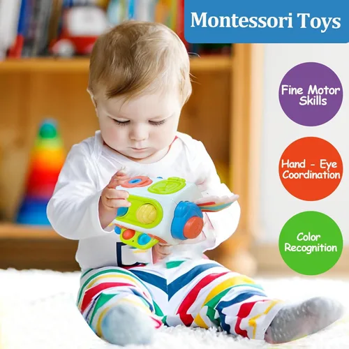 Miniatura 3 de Cubo de Actividades para Niños Pequeños de 1 Año, Juguetes Montessori para 1 Año - Regalos Ideales para Niños y Niñas de 1 Año - Juguetes de Viaje