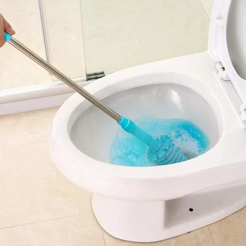 Miniatura 5 de Émbolo de inodoro flexible y removedor de obstrucciones para inodoros con sifón, émbolo de baño resistente con mango ABS, tubo de acero inoxidable