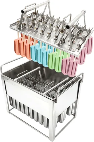 Miniatura 6 de 30 moldes comerciales para paletas de hielo, máquina de paletas de hielo de acero inoxidable, cabeza redonda con molde de golosinas congeladas