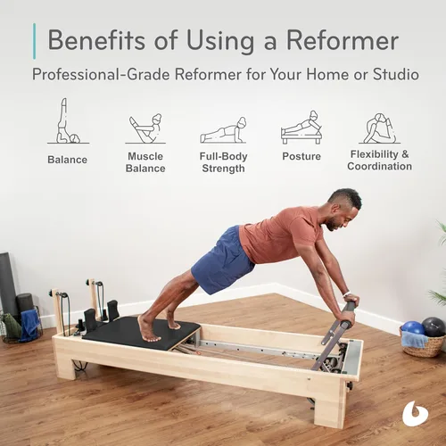 Miniatura 2 de Reformer de Pilates de estudio Balanced Body con caja de ejercicio sentado, máquina de Pilates para equipo de estudio o gimnasio en casa