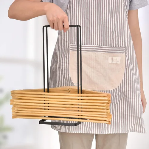 Miniatura 6 de EASTTOWEST Organizador de percha apilador para armario, cuarto de servicio, soporta hasta 110 ganchos de alambre, acero al carbono negro, soporte