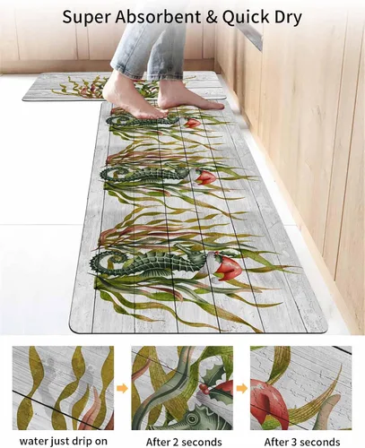 Miniatura 4 de Tapete de baño de Navidad para bañera, antideslizante, de secado rápido y absorbente, tierra de diatomeas, fregadero, dormitorio, cocina, lavable
