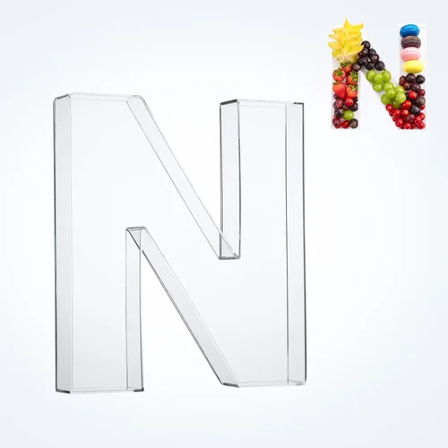 Miniatura 19 de Bandeja de 11" de Acrílico con Letras y Números – Bandeja Reutilizable y Rellenable para Aperitivos de Charcutería, Caja de Servir Postres
