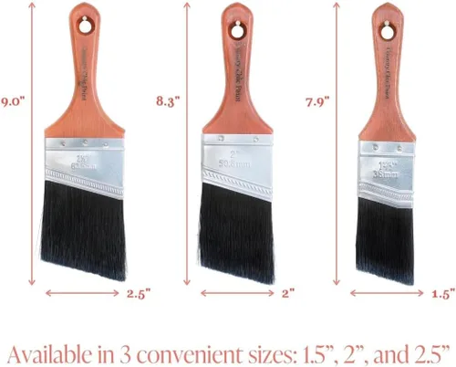Miniatura 4 de Pincel de pintura estilo tiza – Cepillo de mango corto con cerdas sintéticas en ángulo para una aplicación suave de pintura de muebles