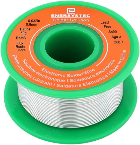 Alambre de soldadura sin plomo Flujo de núcleo de colofonia 0.031 in Soldadura eléctrica fina Sn99 Ag0.3 Cu0.7 Flujo 0.032in 0.11lb Sin plomo para