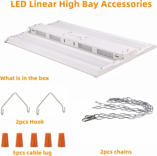 Miniatura 5 de Lámpara lineal de alta bahía LED de 165 W, 2 pies 22280LM (135LM/W) 5000K luz diurna LED talleres luz, 100-277V, 0-10V regulable UL Warehouse