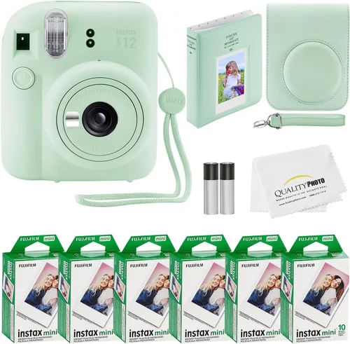Miniatura 11 de Fujifilm Cámara instantánea Instax Mini 12 + 60 impresiones fotográficas + paquete de calidad fotográfica, funda, calcomanías decorativas, marcos