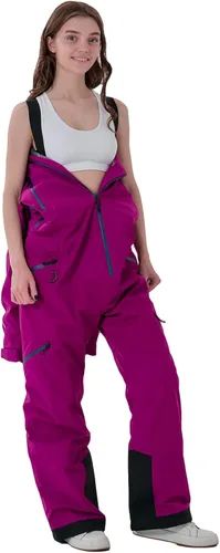 Miniatura 4 de XUQNAGG Traje de esquí de una pieza para mujer, resistente al viento, impermeable, cálido, transpirable, desmontable, para deportes de nieve