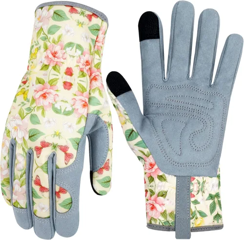 Miniatura 9 de Guantes de Jardinería de Cuero MERTURN para Mujeres, Guantes de Jardín a Prueba de Espinas, Guantes de Trabajo Compatibles con Pantalla Táctil, Azul
