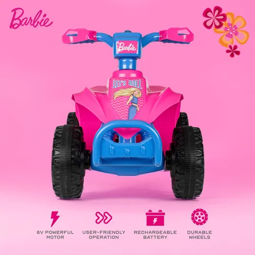 Miniatura 2 de Barbie - Cuadriciclo 6V para niños, juguete de montar potente y seguro con batería recargable, conducción hacia adelante y hacia atrás, capacidad
