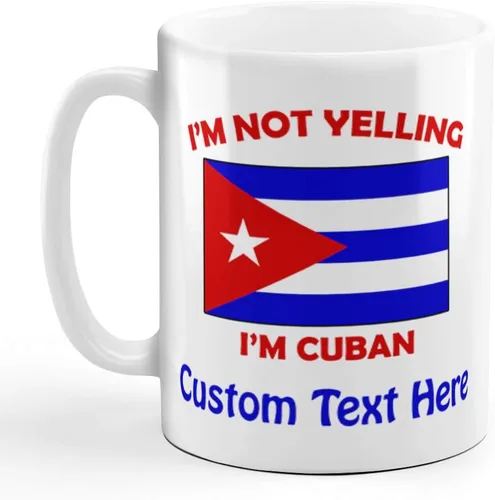 Miniatura 7 de Taza de té de cerámica con texto en inglés "I M Not Yelling I Am Cuban Cuba Cubans", regalo de Navidad para hombres y mujeres Solo diseño