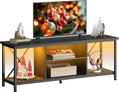 Miniatura 8 de WLIVE Soporte de TV industrial para TV de hasta 45 pulgadas, centro de entretenimiento con marco de metal resistente, consola multimedia compacta