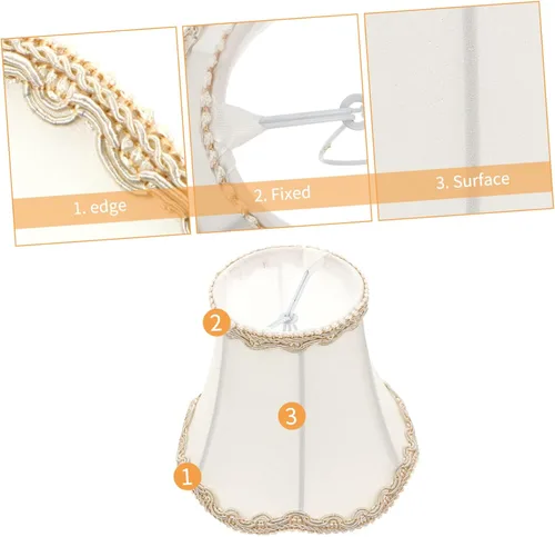 Miniatura 4 de Uonlytech Pantalla de lámpara de tela blanca con clip de arpillera, pantalla de lino para mesa, lámpara de pared, sala de estar, dormitorio